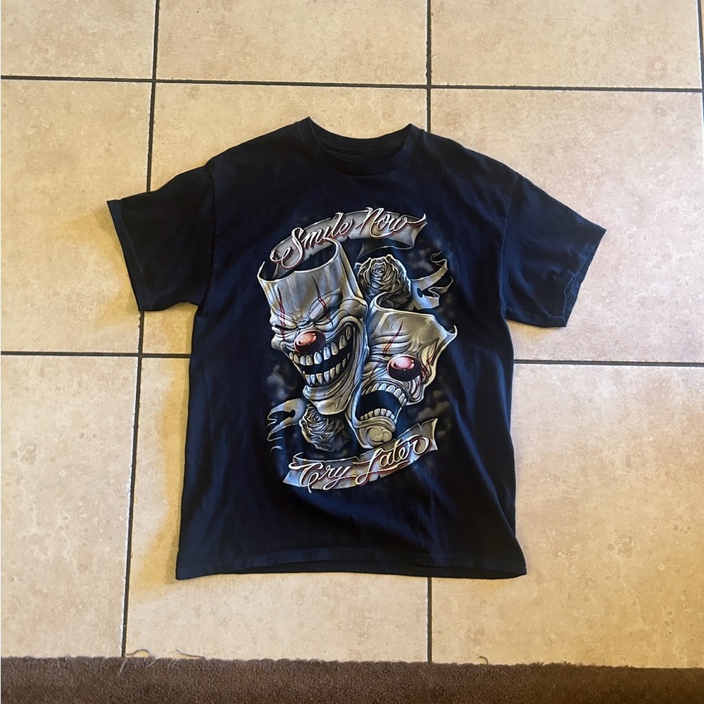 Kids Black Graphic T-Shirt